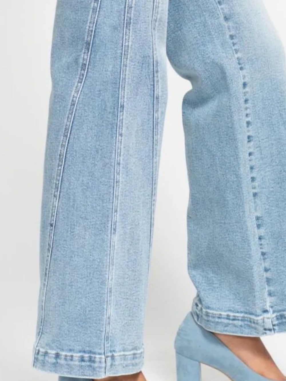 INDIGO RETRO SIDE SEAM WIDE LEG, 32" INSEAM - Picture 2 of 6